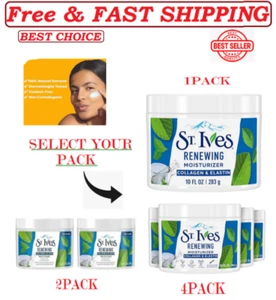 New St. Ives Face Moisturizer Cream, Collagen and Elastin, 10 oz, Select Pack,. - Picture 1 of 11