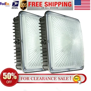 70W LED Canopy Light 5500K White Warehouse Gas Station Light Fixture IP65 8PACK - Picture 1 of 10