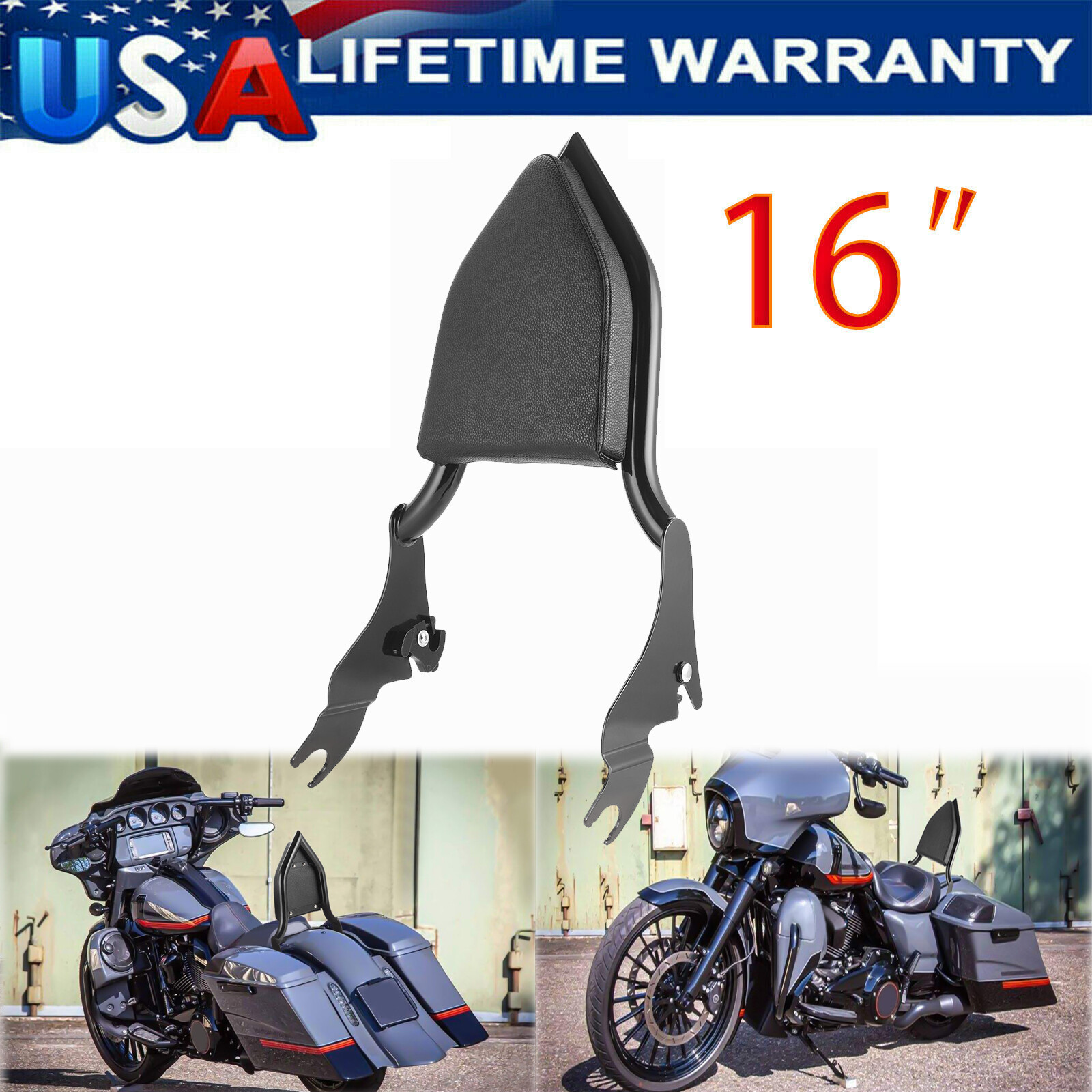 16 For Harley Cvo Road Glide Touring Road King 09 21 Backrest Sissy Bar Ebay