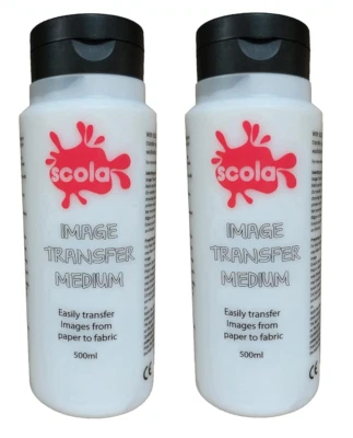 CREATIVE ARTS 2 x 500ml SCOLA BILDMACHER BILDTRANSFERPASTE FÜR STOFF TEXTILIEN T-SHIRTS