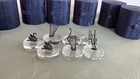 7 MINIATURE ARGENTO 800 -BASE VETRO-CRISTALLO TABOR ITALY CON BOX E CERTIFICATO