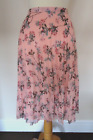 M&S CORAL FLORAL PRINT PLEATED SKIRT SIZE 16 NEW