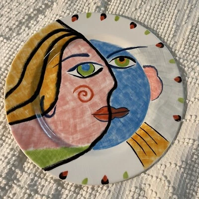 RESUMEN FACES Plato de Cena Bella Casa by Ganz 11" Vintage Foto 1 de 4