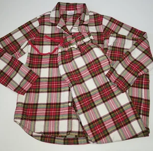 Erwachsene Hanna Andersson karierter Flanell Schlafanzug Gr. XS Schottenkaro rot Weihnachten - Bild 1 von 7