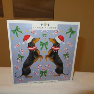Museos Galerías Catherine Rowe Navidad Dachshund Salchichas Perros 16 Tarjetas Nuevo en Caja - Imagen 1 de 2