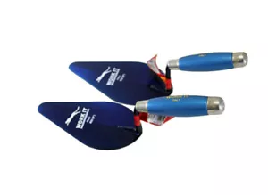 2pc 8" Bricklaying Trowel Wooden Handle Metal Blade Cement Plastering - Picture 1 of 3