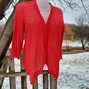 NUEVO CON ETIQUETAS EILEEN FISHER MUJER 3X Melange Grano de lino en cascada frente texturizado - Imagen 1 de 15