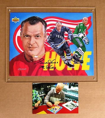 Red Wings Gordie Howe signed UD Career Sheet ! - Image 1 of 3