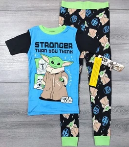 Star Wars Pajamas Boys Medium 8 The Mandalorian Baby Yoda Shirt Pant PJ Set Gift - Picture 1 of 5
