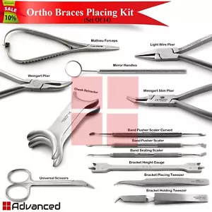 14 Stck. Ortho Zahnspangen Platzierungswerkzeuge Kit Dental Bogen Draht Halten Schneide Zange - Bild 1 von 14