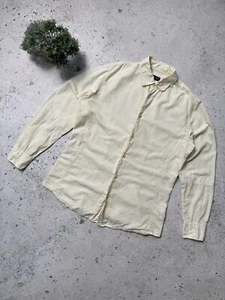 Vintage Armani Jeans Button Up Linen/Cotton Beige Shirt Size L - Picture 1 of 23
