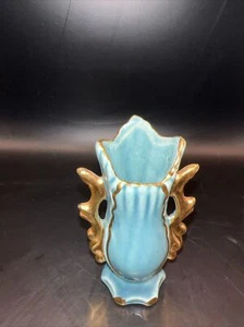 Lusterware two handled bud vase with gold trim 3 1/2" - Picture 1 of 4