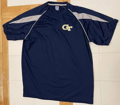 Georgia Tech Yellow Jackets L Golf Polo Shirt Russell Dri Power Team Issue - Image 1 of 4