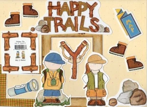 "HAPPY TRAIL" MY MIND EYE STANZSET ~ CAMPING WANDERN OUTDOOR WALD * - Bild 1 von 1