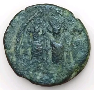 610-641 AD BYZANTINE AE HALF FOLLIS HERACLIUS HERACLIUS CONSTANTINE & MARTINA - Picture 1 of 3