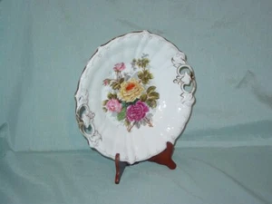 Vintage German C.T. Tielsch Gold Trim With Roses Collector Bowl With Handles - Picture 1 of 4