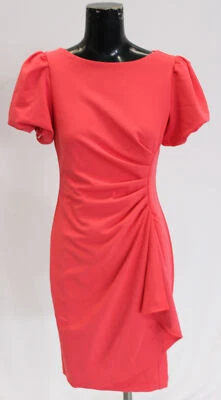 Vestido Andrew Marc para mujer New York manga burbuja lateral acanalado AP2 rojo talla 4 nuevo con etiquetas Foto 1 de 4