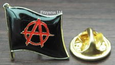 Anarchy Flag Lapel Pin Badge Anarchist Anarchism Symbol A Sign Punk Brooch