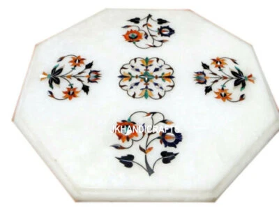 2'x2' Marble coffee Console Table Top Lapis Lazuli Marquetry Inlay Hallway Decor - Image 1 of 4