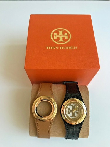 NUOVO Orologio Tory Burch Miller e cinturino in pelle set regalo 37 mm TBW6211 NUOVO CON SCATOLA