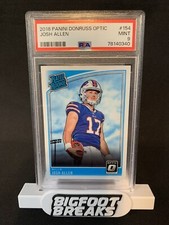 2018  DONRUSS OPTIC  JOSH ALLEN  ROOKIE   PSA - 9  Graded Football Card