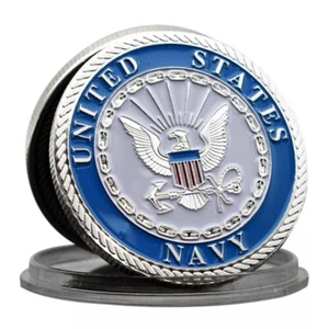 US Navy Commemorative Challenge American Silver Plated Coin (SHIPS FROM USA) - Picture 1 of 2