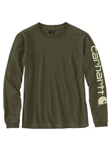 NWT Carhartt Women's Loose Fit Heavyweight Basil Long-Sleeve Logo SZ 1X 16W-18W - Picture 1 of 2