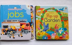 'Pop-Up Garden' & 'Jobs' 2 x USBORNE Toddler's Board Books. 12+mths. VGC - Picture 1 of 7