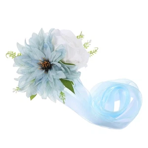 Flower Curtain Holdbacks: Ceremony Aisle Chair Decorations - Realistic Floral - Picture 1 of 18