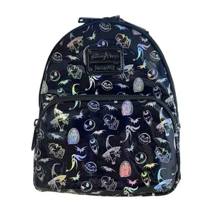 Disney Parks Loungefly Holographic Nightmare Before Christmas Mini Backpack - Picture 1 of 7