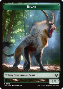 Beast 0010 / Servo 2-Sided Token 10/8 MTG Commander Aetherdrift NP - Picture 1 of 2
