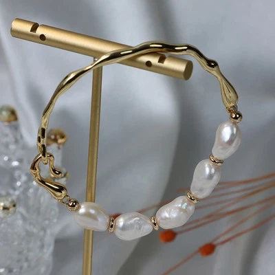 Brazalete boho de playa enchapado en oro de 14K para mujer 6,5 pulgadas Foto 1 de 4