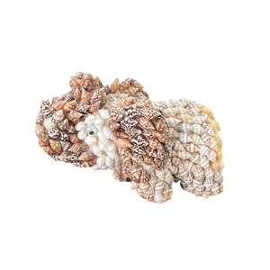 Handmade Seashell Elephant Figurine Jungle Decor Whimsical Art Collectible - Picture 1 of 4