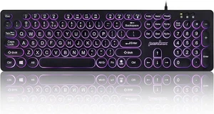 Perixx PERIBOARD-317R Wired Backlit USB Keyboard - White, Blue, Multicolor  - Picture 1 of 7