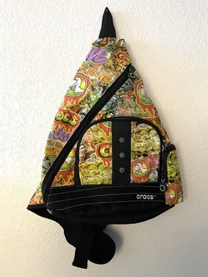 Crocs Colorful Graffiti Side Sling Pockets Adjustable Backpack - Image 1 of 4