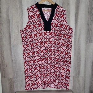 Talbots Womens 3X Nautical Rope Shift Dress Sleeveless V Neck Plus Size - Picture 1 of 7