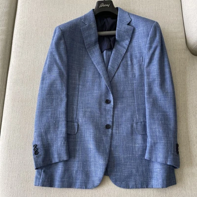 Brioni Denim Blue, Wool / Silk / Linen Sport Coat, 54R, $6700 - Image 1 of 4