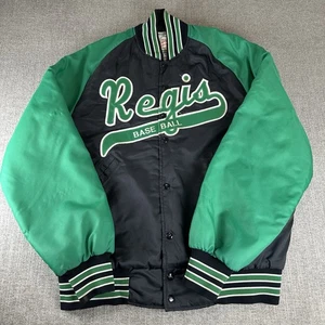 Giacca Bomber Vintage Regis High School Baseball Raso Wisconsin Made In USA L - Foto 1 di 15