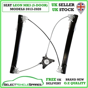 NEW SEAT LEON MK3 (5-DOOR) DRIVERS SIDE RIGHT FRONT WINDOW REGULATOR 2013-2020 - Picture 1 of 4