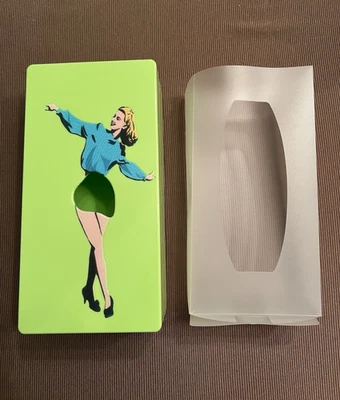 De Colección Plástico Kleenex Pañuelo Caja Soporte Verde Lima Dama Bailarina Baño Montaje en Pared Foto 1 de 4