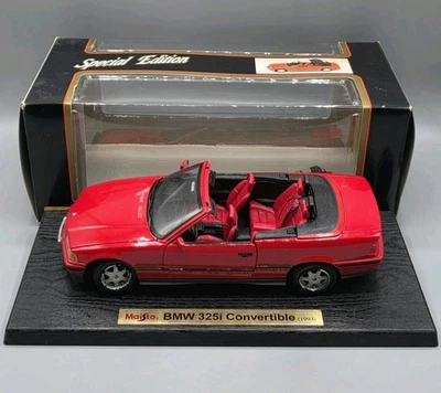 Maisto Red 1993 BMW 325i Convertible 1:18 Scale Diecast w/Original Box - Image 1 of 4
