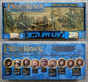 Toy Biz LOTR Fellowship Of The Ring Deluxe Gift Pack 9 Figures, Ring & Map NEW - Picture 1 of 4