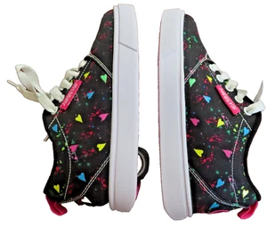 Heelys Pro Prints Youth Size One Black Multi Color Skater Shoes Roller Sneakers - Picture 1 of 9