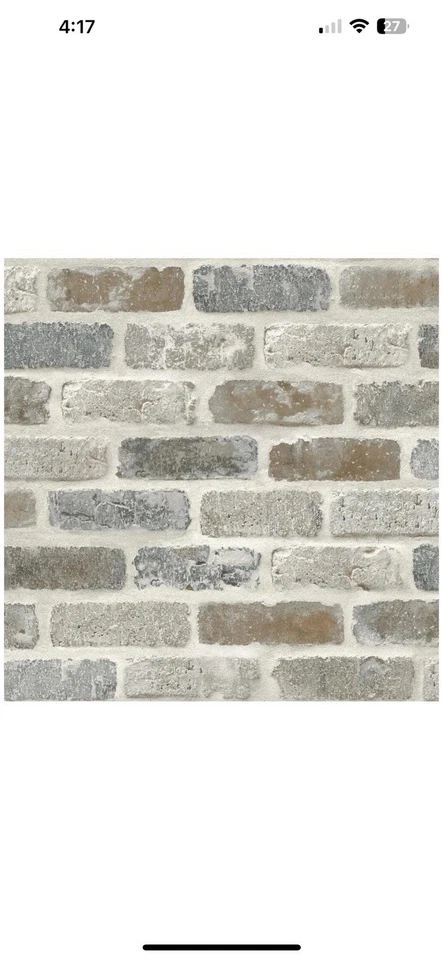 NextWall Washed Faux Brick Peel and Stick Wallpaper Rolls Nw30500