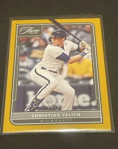 Christian Yelich 2022 Panini Three And Two No 78 Gold Parallel /25 Milwaukee SP - Picture 1 of 4