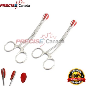 2 Pcs Young Tongue Hemostat Forceps with Rubber Tips Surgical & Veterinary Instr - Picture 1 of 3