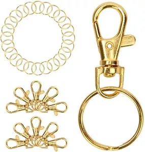 ✅.✅40-PCS GOLDcolor Metal Swivel Lanyard Snap Hook Lobster Claw Clasp1"Keyring - Picture 1 of 8