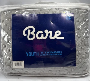 Bare Home✨Soft Embossed Minky Fleece Plush Duvet✨Smoked Pearl Grey✨Paloma✨YOUTH - Picture 1 of 3
