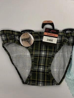 No Boundaries | Women's Size XSmall (1) | Green/Yellow Plaid Cotton Bikini NWT - Image 1 of 3