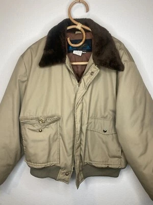 70s Vntg💥Bomber 💥 Style Triple Pocket Montgomery Ward Size L  ￼Argyle Liner - Image 1 of 4